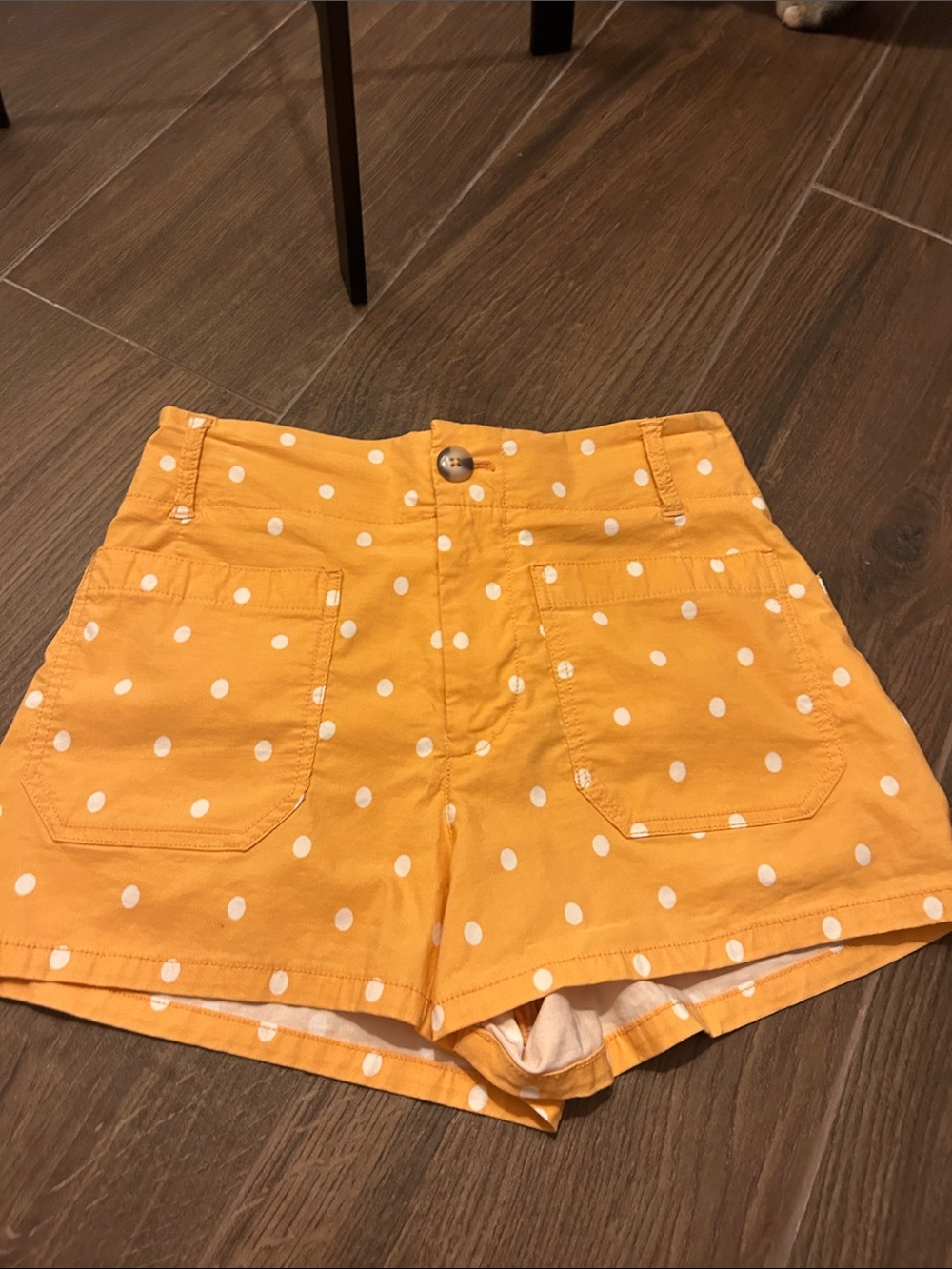 Maeve Yellow Polka Dot High-Waist Shorts